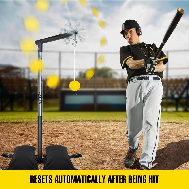 PLAYAPUT Baseball Softball Batting Tee with Tethered Ball, Auto Reset Baseball Swing Trainner, Softball Hitting Trainner, Height Adjustable 20-45 inches Hitting Tee Improve Swing Power,Accuracy - Image 5